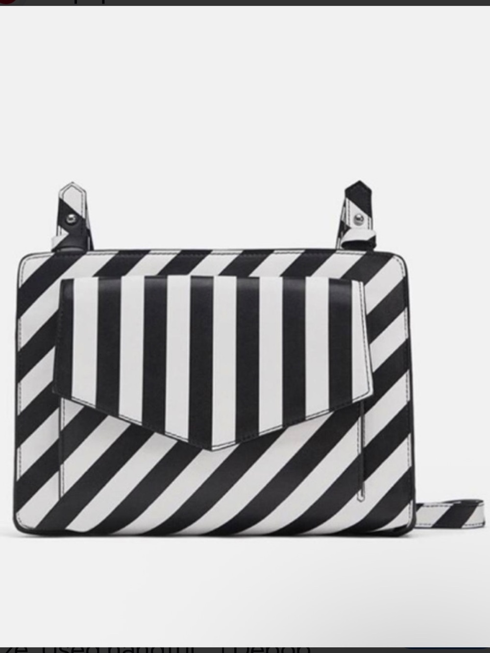 Zara Black and White Striped Envelope Crossbody